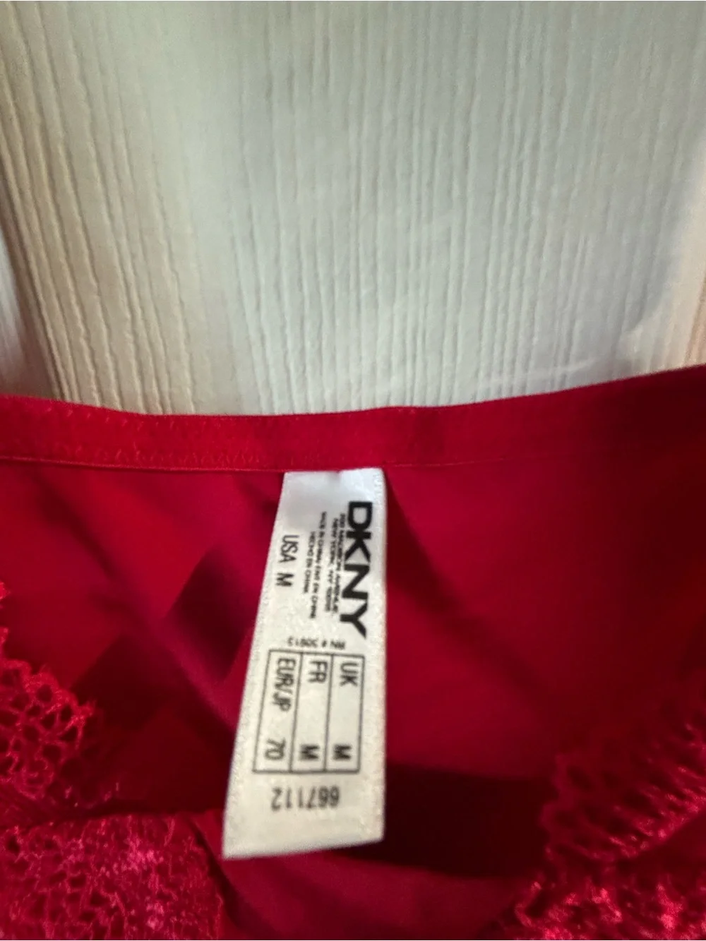DKNY Red Lace-Trim Chemise